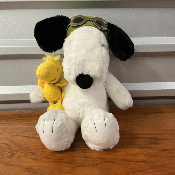 Build A Bear Peanuts Movie Snoopy Woodstock Ace Pilot Plush Stuffed Animal - Picture 1 of 9